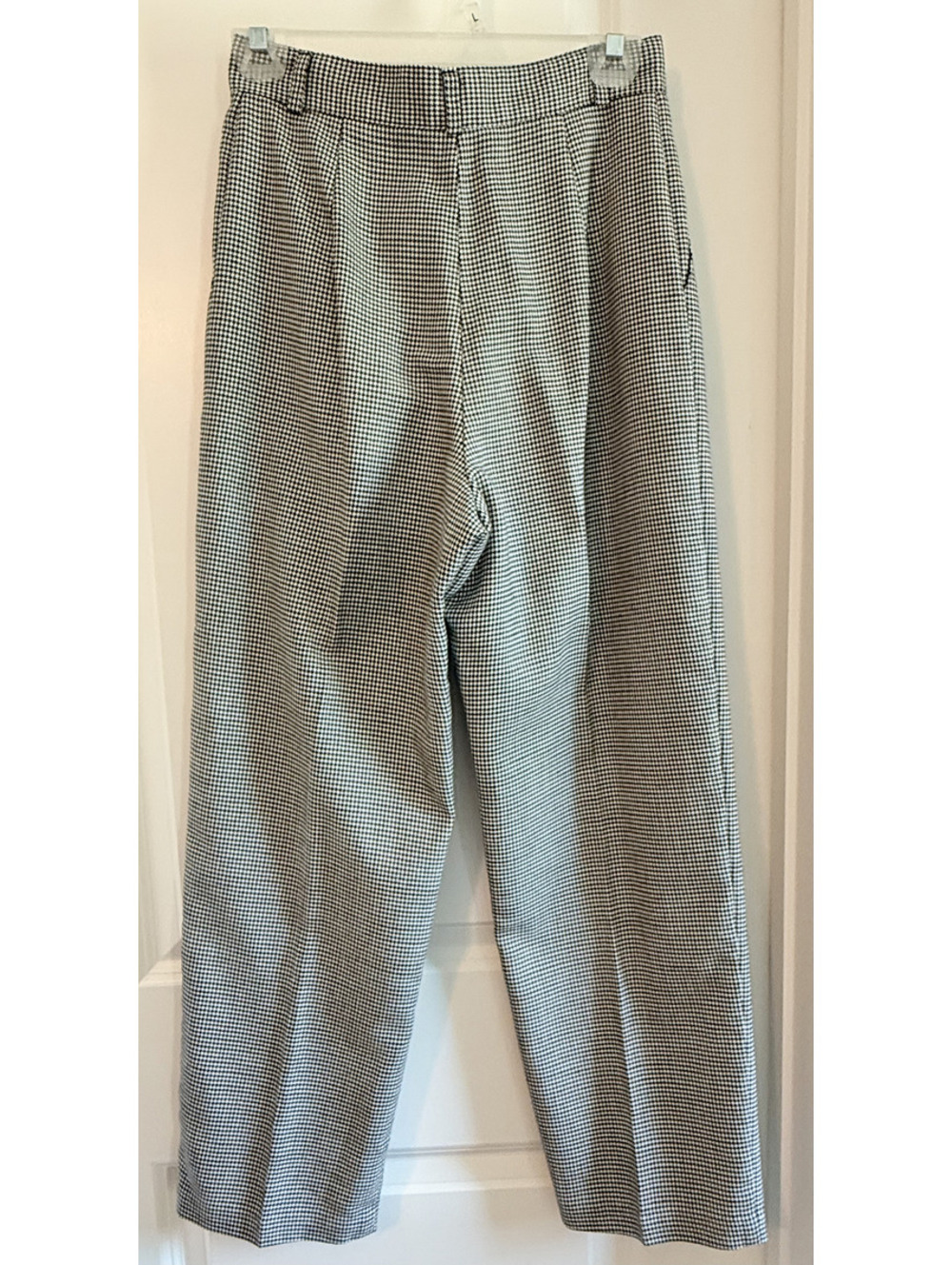 Vintage Michelle Houndstooth Pleated High Rise Pants Made USA Size 8 - Picture 2 of 6